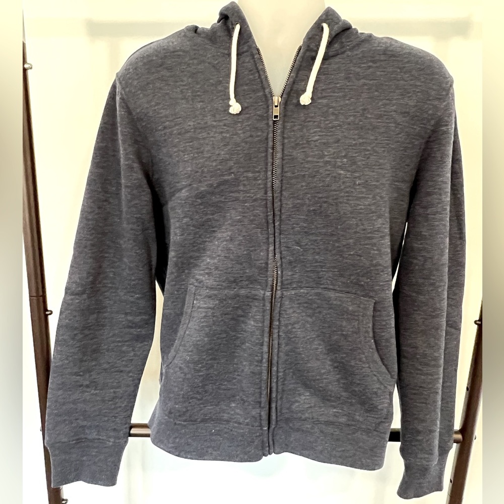 J Crew Zip-Up Hoodie in Navy Blue | medium